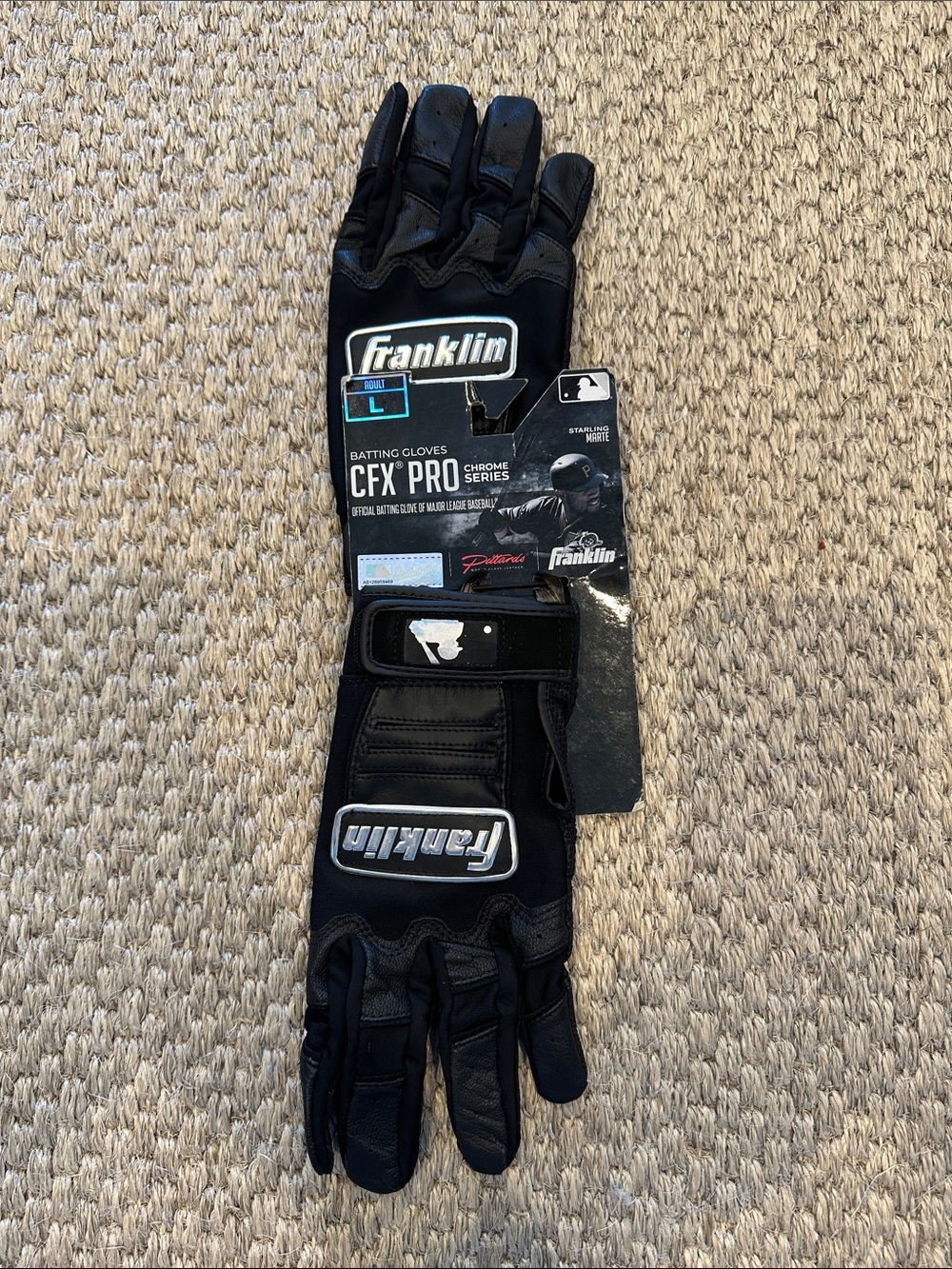 Franklin CFX Pro Chrome Series Men’s Batting Gloves - Black - Picture 2 of 4
